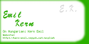 emil kern business card